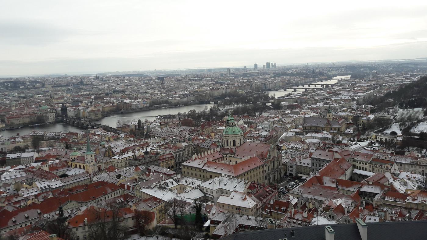 Zimná Praha zhora